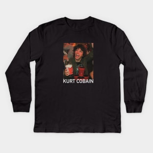 Kurt Cobain Rodrick Heffley Meme Kids Long Sleeve T-Shirt